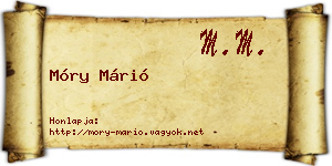Móry Márió névjegykártya